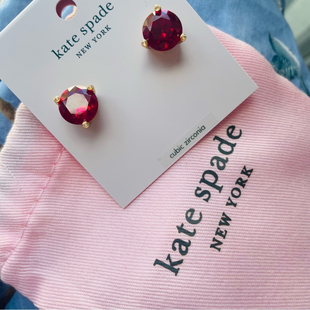 KATE SPADE NWT Rise & Shine Stud Earrings - Festive Pink / Gold
